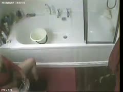 With no knowledge of a concealed camera, attractive people engage in wide-ranging masturbations in the restroom.